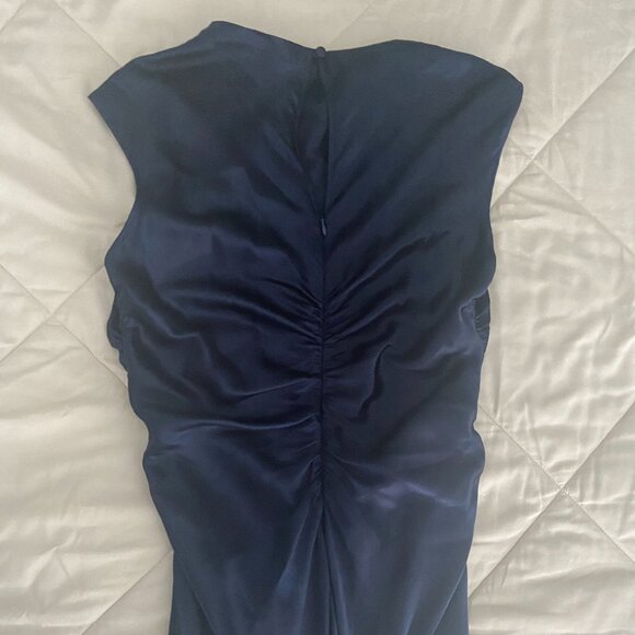 Reformation - Veida Silk Midi Dress Navy - Picture 8 of 9